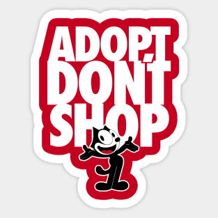 ADOPT DON'T SHOP - 2.0 - Felix the Cat Sticker